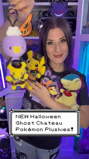 Ally Tamara on Instagram: "🎃 The NEW Halloween Ghost Chateau Poké Plush collection has just dropped on the CAN/US @pokemon Center website! They’re SO adorable! Back on the 13th the full collection dropped through Pokémon Center Japan, and even though we didn’t get some of the other pieces, we at least got all of the plushies! 🥹 They’re SO adorable! My favourites are the Pikachu, Cyndaquil and Noibat! The Pikachu is dressed up with little Giratina details on his hat and shirt, which is so adora