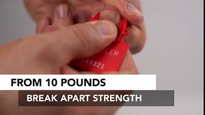 Red Tug Tight Plastic Seal 1000-pk. - 12" Heavy-Duty Plastic Trailer Seals Numbered & Hot-Stamped with "J.J. Keller Seals" - Ribbed Corded Seals are Tamper Resistant - J. J. Keller & Associates