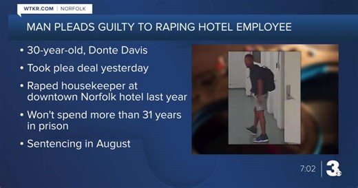 Man who raped housekeeper at Waterside Marriott gets 30 years in prison