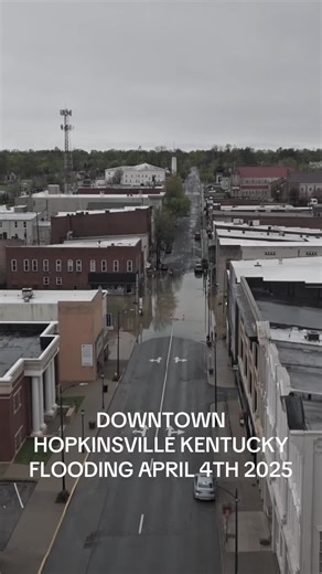 Downtown Hopkinsville Kentucky Flooding April 2025