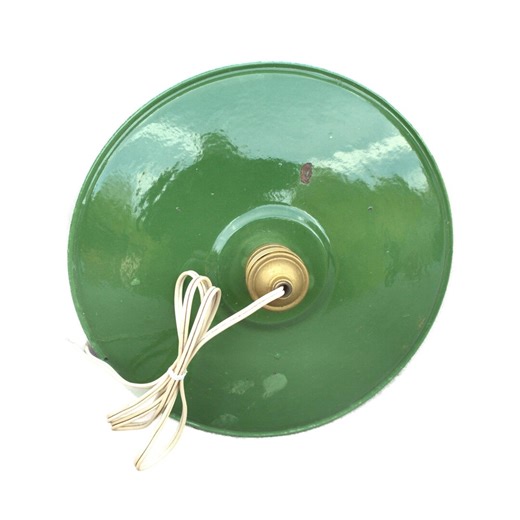 Antique French Pendant Lamp in Enamel - Green and White With Brass Fitting Farmhouse Industrial Lighting for Your Home Decor - Etsy