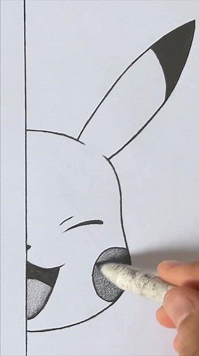 Pikachu drawing #drawing #pencilsketch #drawingtutorial #satisfying #art #artvideo #shorts #sketch
