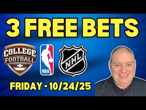 Craig's Friday 3 Free Picks & Betting Predictions - 10/24/25 l NBA, NHL & NCAAF Betting Picks