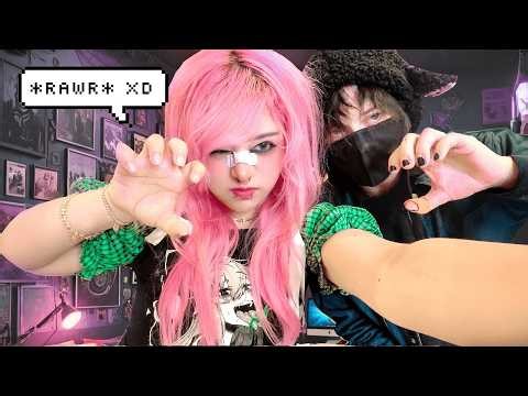 Levi did my scene girl makeup from my high school days...