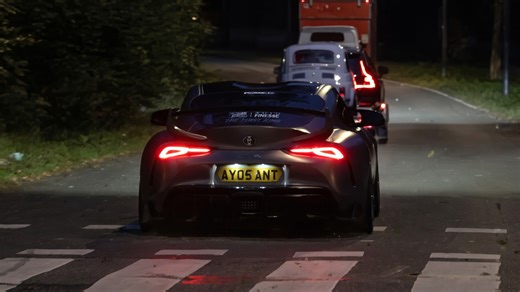 Tuned Toyota GR Supra nearly collides when accelerating