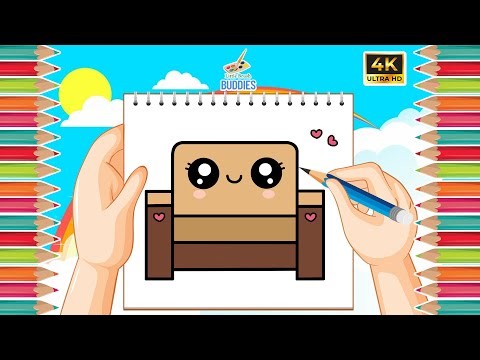How to Draw a Cute Sofa Step by Step | Easy Drawing for Kids