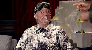 Bill Murray bursts out of a cake for David Letterman — then gives slurring, stumbling MSNBC interview