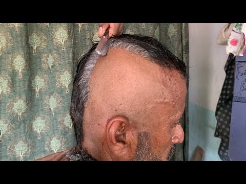"Clean Shave Head Transformation with Razor