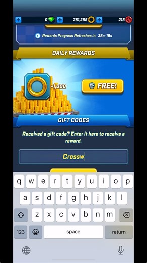 SONIC FORCES ⚠️⚠️ NEW GIFT CODE ⚠️⚠️ #sonicforcesmobile #shorts #sonicforcesspeedbattle