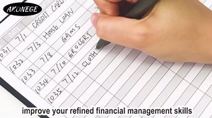 AKONEGE Accounting Ledger Book for Small Business Bookkeeping Personal Use, Horizontal Expense Tracker Notebook for Family Budget, Bookkeeping Record Book Money Expense Income Log Journal, Blush Pink