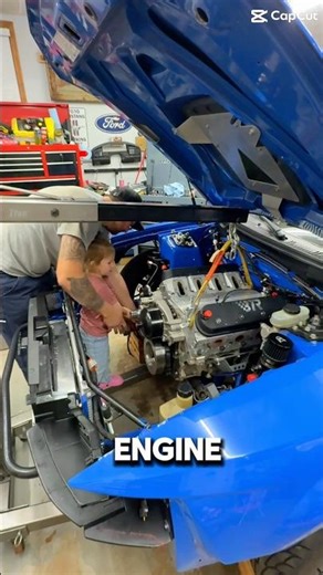How to pull an engine with a 3yr old #automobile #bluetruck #daleearnhardt #motorcraft #funnycar