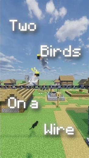 Two birds on a wire #trending #shorts #minecraft