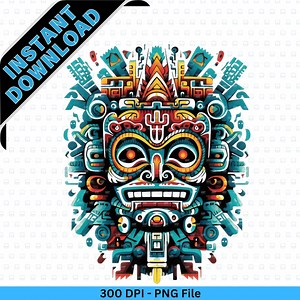 Aztec Tribal Mask PNG: Vibrant Ancient Face Design for Sublimation (digital Download) - Etsy