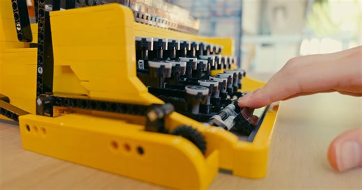 LEGO Fan Builds a Fully Functional Typewriter That Can Actually Type