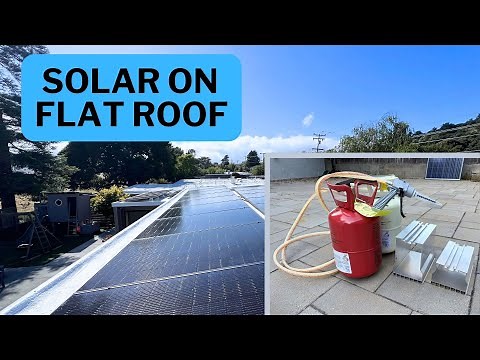Solarstack mounts. Flat roof solar installation without drilling the roof.