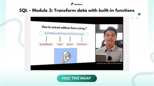 1p30s nắm hết các hàm xử lý chuỗi trong SQL Bạn muốn nâng cao tư duy phân tích & sử dụng SQL thành thạo? Tham khảo khóa học e-learning của mình tại đây nha https://madzynguyen.com/product/apply-sql-for-data-analytics/?utm_source=facebook&utm_medium=fanpage&utm_campaign=video&utm_id=sql_m35&utm_content=hocthu | Maz học Data & Lucas học Product
