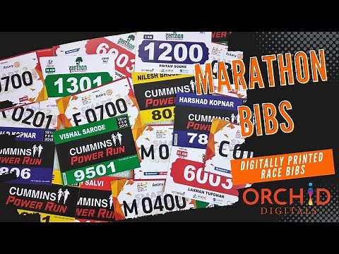 Marathon Bibs - Digitally Printed | Race Bibs with numbers, names, race categories, and runner data