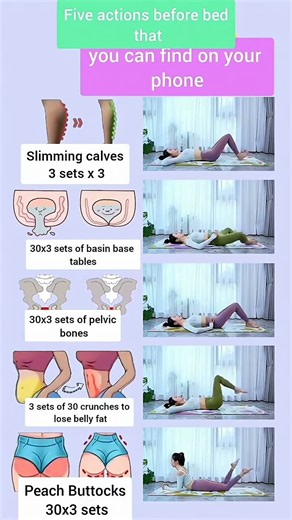 5 Exercises Before Bed for a Stronger Core, Legs & Glutes 🌙🔥