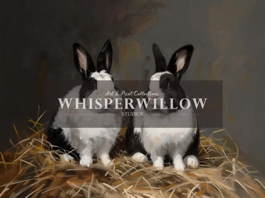Two Dutch Rabbits - Digital PRINTABLE Download, Vintage Animal, Black and White Spring Easter Wall Decor, Bunny Lover, Farmhouse Art - Etsy
