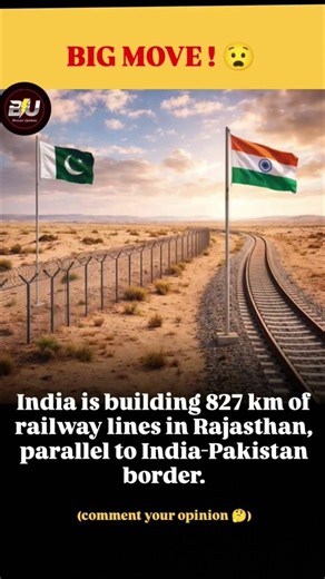 India’s Big Strategic Move: 827 KM Railway Near Border 🚆🇮🇳#pakistan #indianews #railway