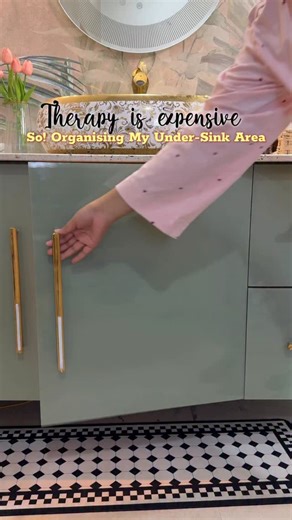 Gulnoor S| Home Decor , Organisation & Lifestyle | ♾️ on Instagram: "Therapy is expensive. Under-sink organization is cheaper.✨🌻. Save this for your next clean-up day.🥰"