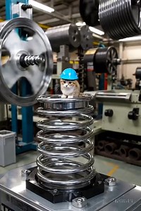 "When life gives you springs… just bounce like a kitten! 🐾 Would you try this spring ride? 😹" 👉 Need real springs? DM us 📨 | Guanglei Spring