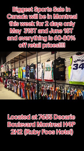 Biggest Sports Sale in Montreal at Ruby Foos Hotel