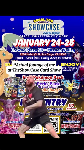 Join us January 24th& 25th at The Showcase Card Show 📍Crowne Plaza , San Diego🔥📈🚀 Get ready for a BIGGER and BETTER EXPERIENCE!💢 Calling all collectors, hobbyists, families, and curious newcomers — everyone is welcome! If you haven’t attended yet, now’s the time! Enjoy a weekend packed with fun activities, good vibes, and fantastic vendors! 😉✌🏽❤️‍🔥🚀 📅 Dates: January 24-25th 📍 Location: Crowne Plaza , San Diego 2270 Hotel Cir N. San Diego, Ca 92108 🐣 VIP Early Access: 10 AM ⏰ Show Hou