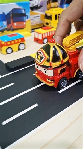 Oddly Satisfying Robocar Poli Cars Slide Down 🔥🚘🌊