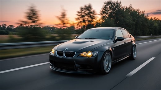 Very fast BMW M3 autobahn drive