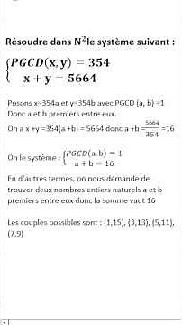 Comment Résoudre un Système d'Équations avec PGCD ?