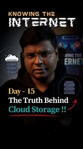 The Truth Behind Cloud Storage! | Knowing the Internet | Day 15 Cloud doesn’t mean data floating in the air. Day 15 | Knowing the Internet It simply means storing your data on massive data centres instead of your own phone or computer. These data centres are controlled by a few powerful companies like Amazon, Microsoft, and Google — and data today is real power. Even silence is data. If you want to understand how the internet really tracks you — follow this page. | Desi Insight