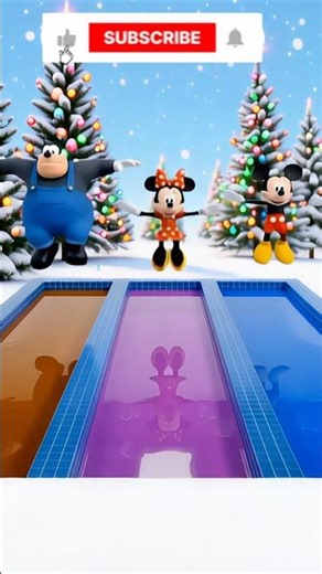 Mickey Mouse dancing at the pool party