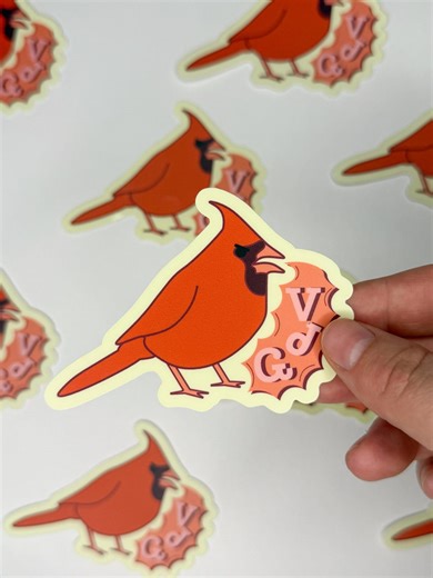 Cherokee Cardinal Sticker | Funny Screaming Bird | Vinyl Decal | Waterproof - Etsy
