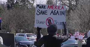 Omaha joins nationwide protest against President Trump and Elon Musk