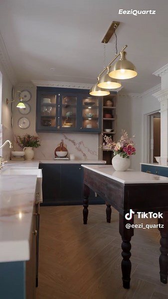 ✨ Kitchen glow-up alert! ✨ Check out how Wendy Sibiya’s English Country kitchen got a dreamy makeover with Eezi Quartz Aurelia! 🏡✨ What style do you think pairs best with these stunning countertops? Modern, minimalist, rustic—something else? Drop your thoughts in the comments! 👇 💡 Always view your slab in person to see Aurelia’s unique organic movement up close! @@wendy_sibiya #EeziQuartz #Aurelia #KitchenGoals #EnglishCountryKitchen #KitchenInspo #HomeReno #QuartzCountertops #DreamKitchen #f