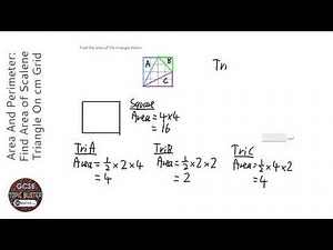Area And Perimeter: Find Area of Scalene Triangle On cm Grid (Grade 3) - OnMaths GCSE Maths Revision
