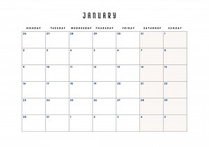 2023 Calendar, Printable, Minimalist Simple Calendar Horizontal Pages - Etsy Australia