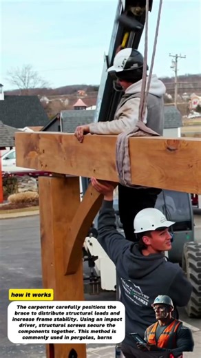 Timber Frame Assembly Trick | Installing a Curved Wood Brace Support