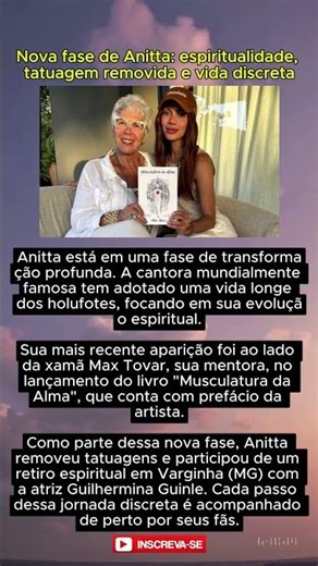 Nova fase de Anitta: espiritualidade, tatuagem removida e vida discreta #shorts #annita