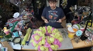 New on the blog, y'all! We are working on some more fun Easter designs. Have y'all started on your Easter pieces yet? See the full tutorial here: https://howtomakewreaths.com/happy-easter-wreath/ #diyeasterwreaths #diyeasterdecor #howtomakewreaths | DecoExchange