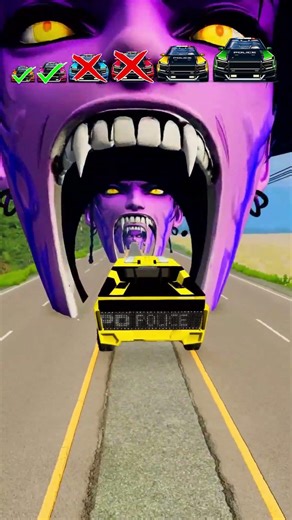 Big & Small Tesla Vs KPOP Abby Saja Demon #beamngdrive #kpop