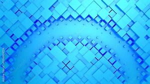 Cubes Form a Wave. Abstract motion, two color, 3d rendering, 4k resolution