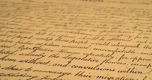 Declaration of Independence historical document close up old 1