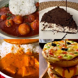 It's a Weekend treat! - Aloo Curry| No Bake Oreo Cheesecake | Paneer Makhni Rice Bowl | Cheesy Pizza Burger Sliders | Gobble