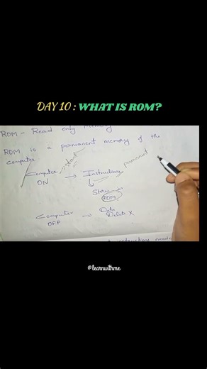 Day 10 of 30: What is ROM? Simple Computer basics for beginners #learnwithme#computerbasics#shorts