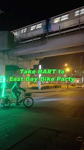 Every second Friday of the month, cyclists from across the bay take BART to East Bay Bike Party🚲🎉. All routes are BARTable, making getting to and from the party easy and convenient. Even better, new improvements to our system mean 1. you can take your bike on our escalators 2. you’ll never wait more than 20 minutes for a train, even at night. Thanks East Bay Bike Party for supporting public transit! | Bay Area Rapid Transit