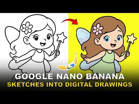How to Convert sketch into digital art using Google Nano Banana Veo 3 + illustrator