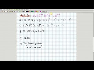 Kvadratlar ayirmasi formulasi. Algebra 7-sinf. 25-dars