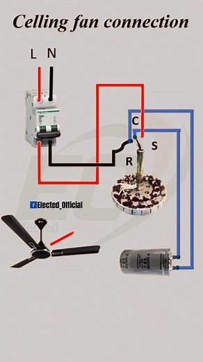 7.8K views · 54 reactions | Celling fan connection diagram #electricalwork #electrician #CircuitDiagram #electricity #electricalengineering #education #ceilingfan #fbreels | 퐄퐥퐞퐜퐭퐞퐝 퐎퐟퐟퐢퐜퐢퐚퐥 | Facebook